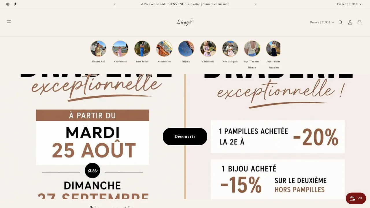 Screenshot de Livaya - Boutique e-shop