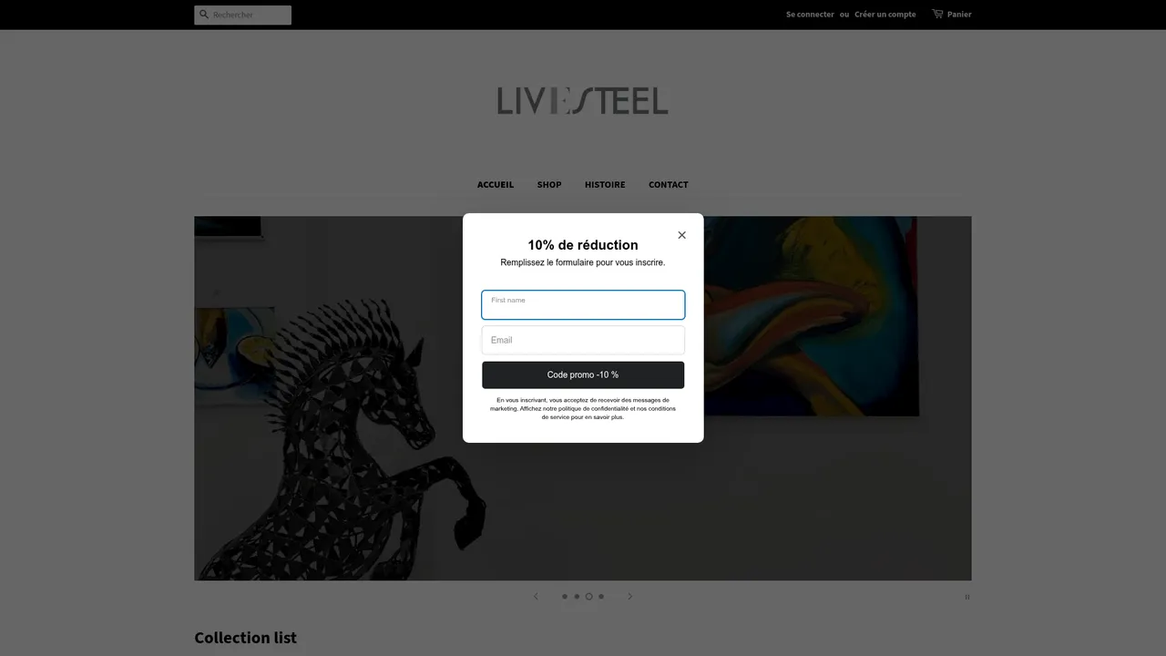 Aperçu du site LIVESTEEL