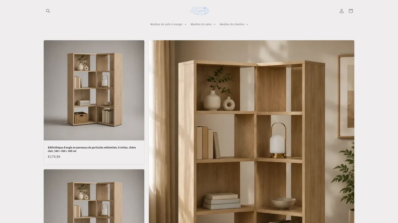Screenshot de Livingvale | Meubles Design – Canapés, Lits & TV