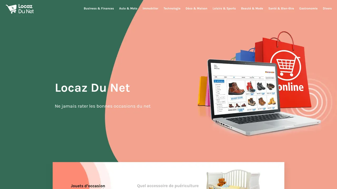 Aperçu du site LocazDuNet, le spécialiste des tendances à petits prix