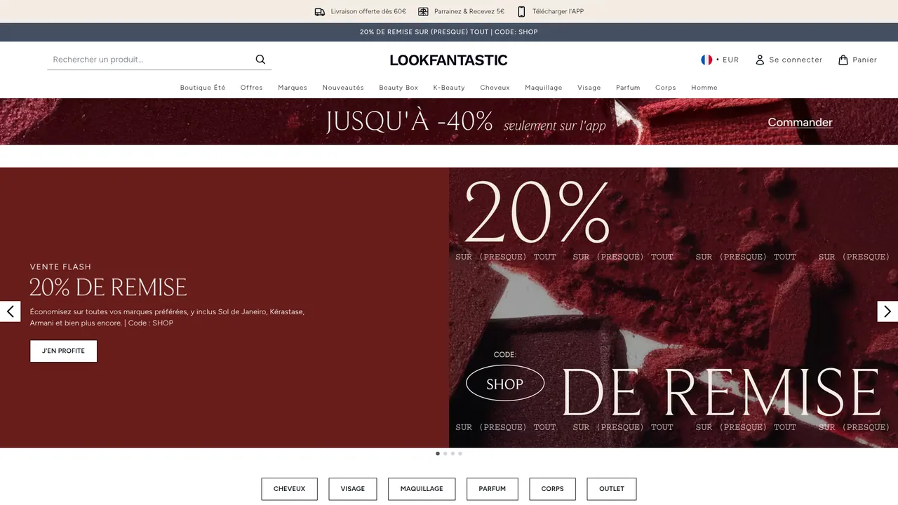 Screenshot de LOOKFANTASTIC