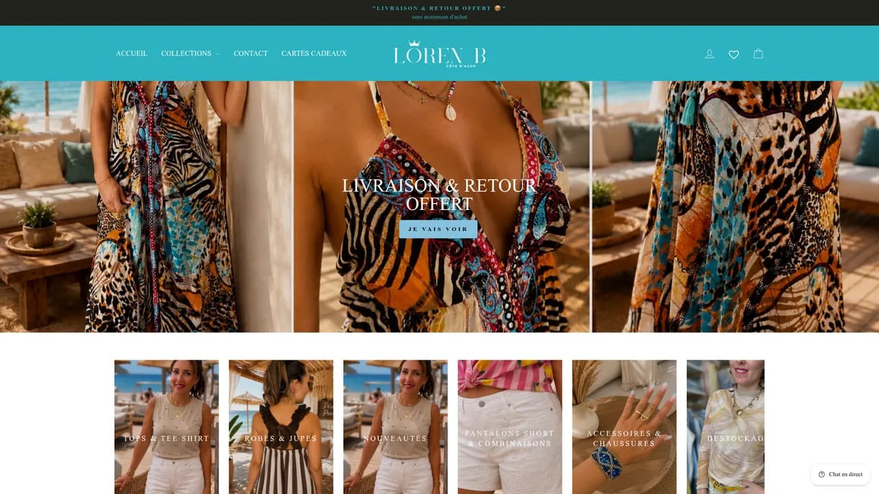 Screenshot de Loren-B – Boutique femme prêt-à-porter Draguignan