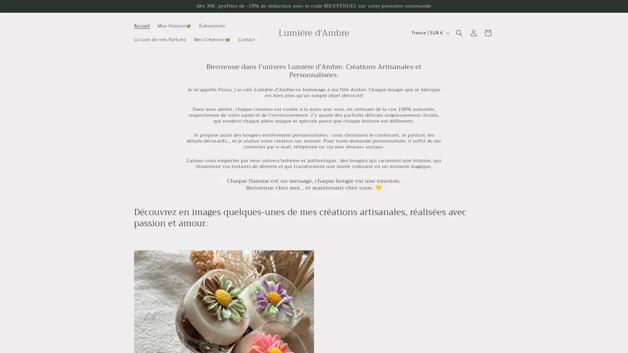 Aperçu du site Lumière d'Ambre