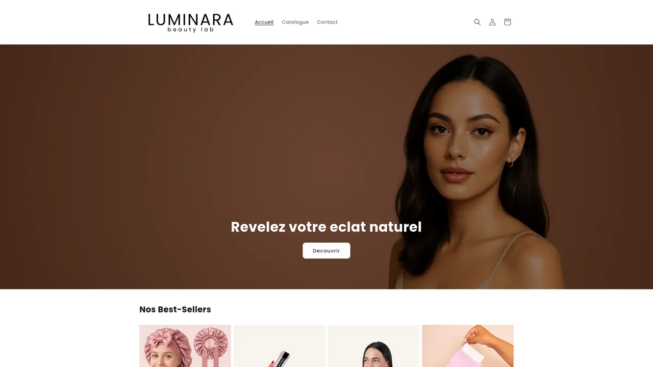 Screenshot de Luminara Beauty Lab