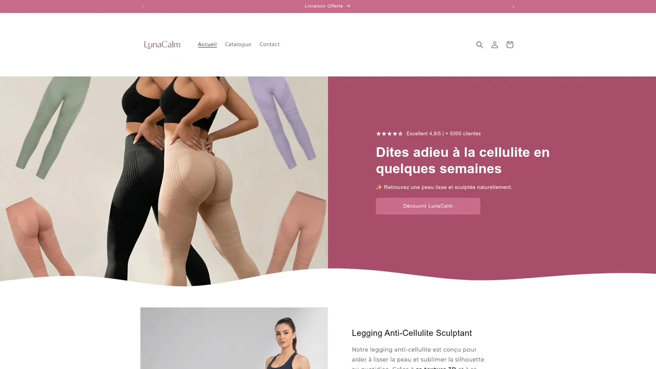 Aperçu du site LunaCalm