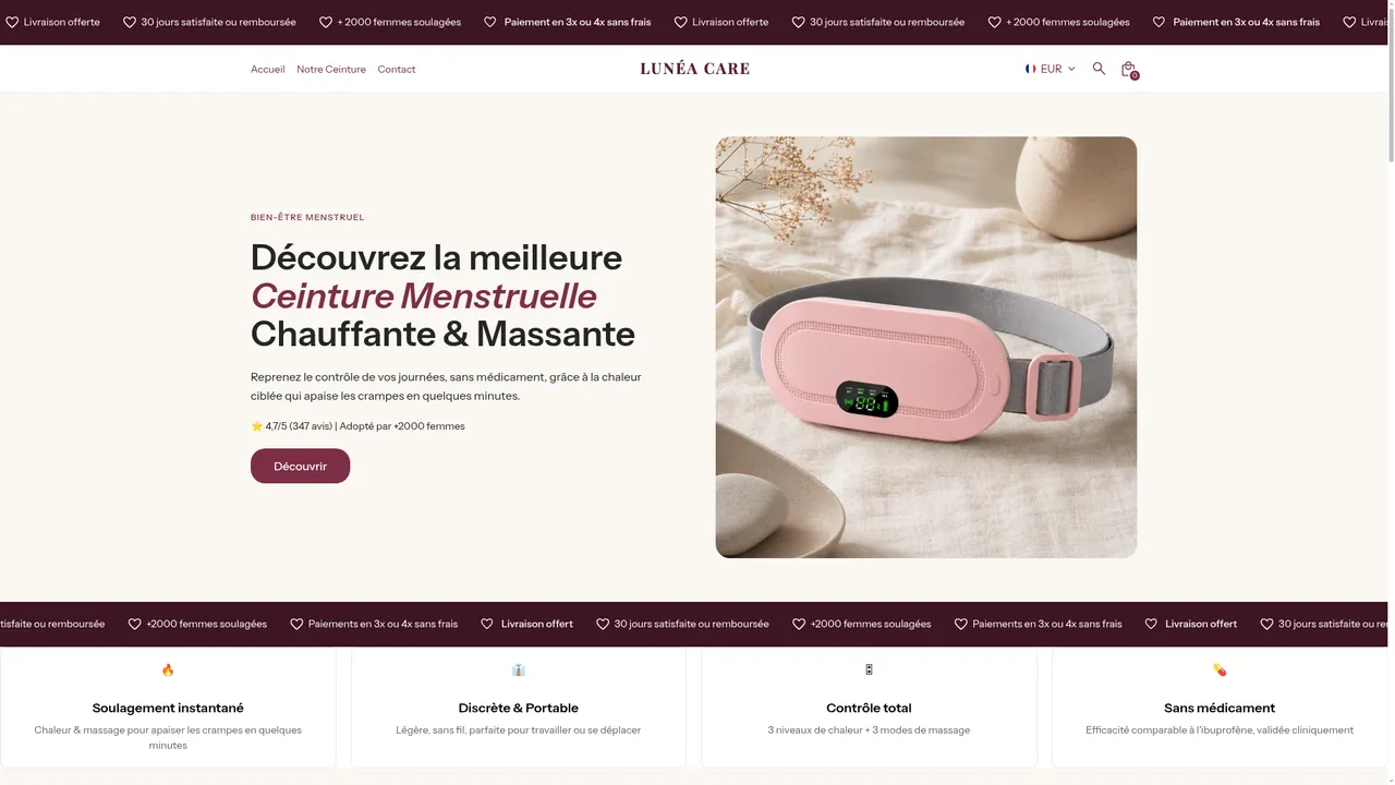 Aperçu du site Lunéa Care