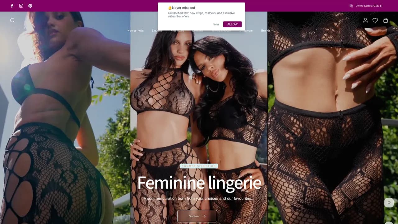 Aperçu du site LUXURY ALLEY | Lingerie raffinée et séduisante pour femmes modernes