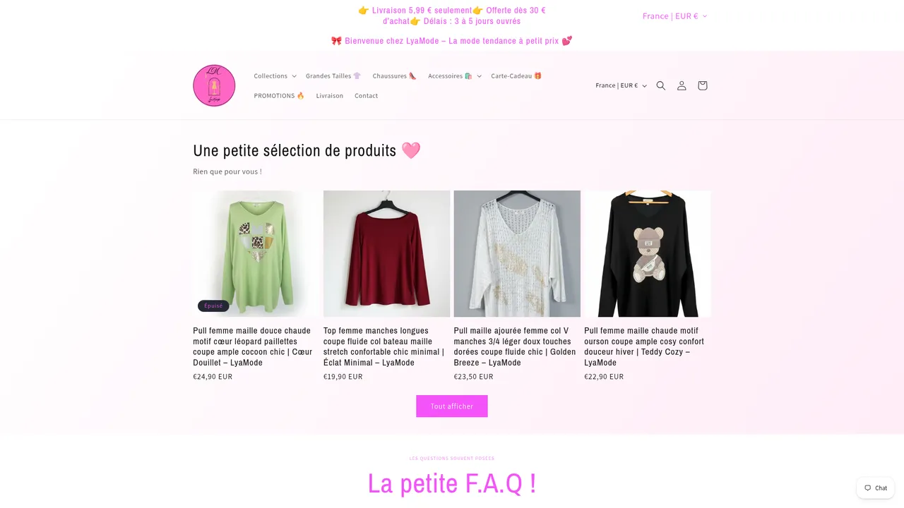 Aperçu du site LyaMode