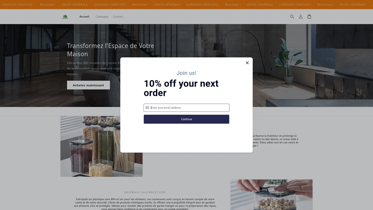 Aperçu du site Ma boutique