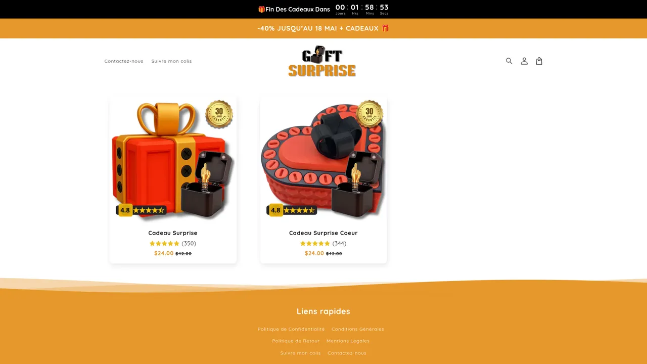 Aperçu du site Ma boutique