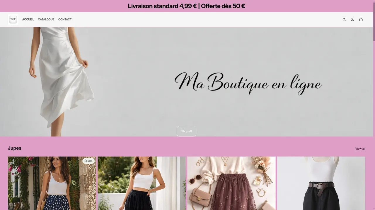 Screenshot de Ma boutique en ligne