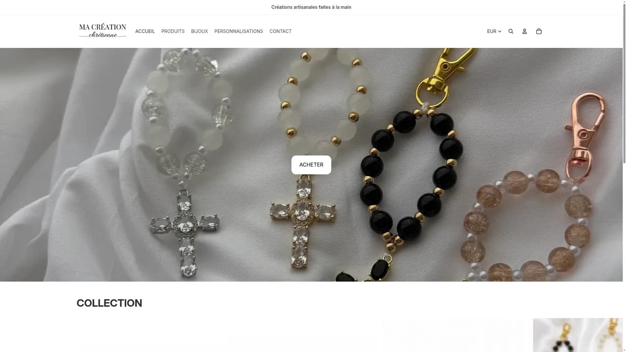 Aperçu du site Ma création chrétienne