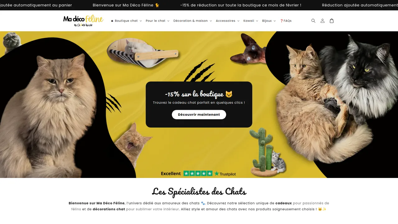 Aperçu du site Ma Deco Feline