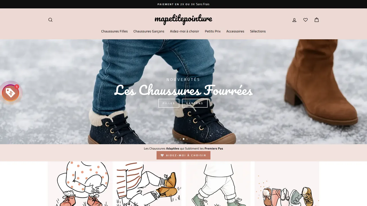 Aperçu du site Ma Petite Pointure