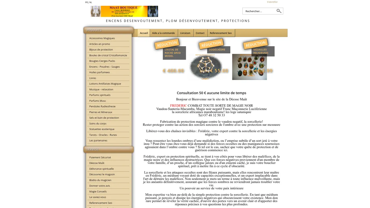 Aperçu du site Maat-Boutique-Esoterique