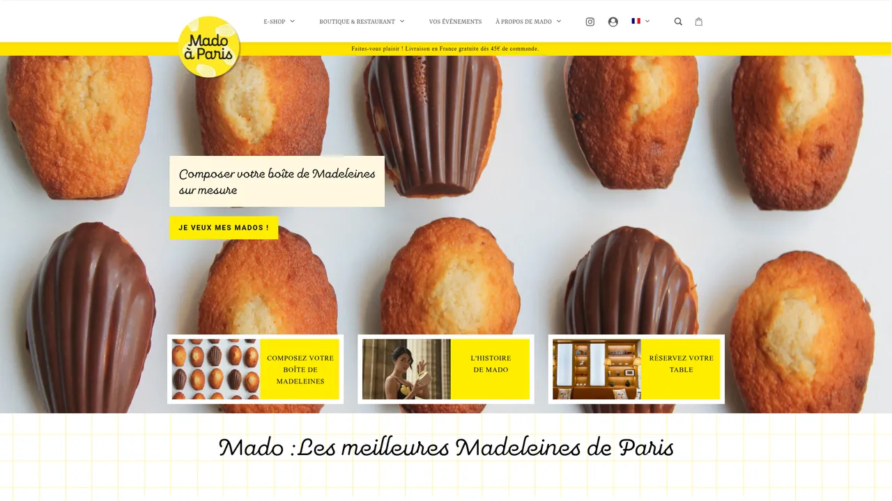 Aperçu du site Mado à Paris