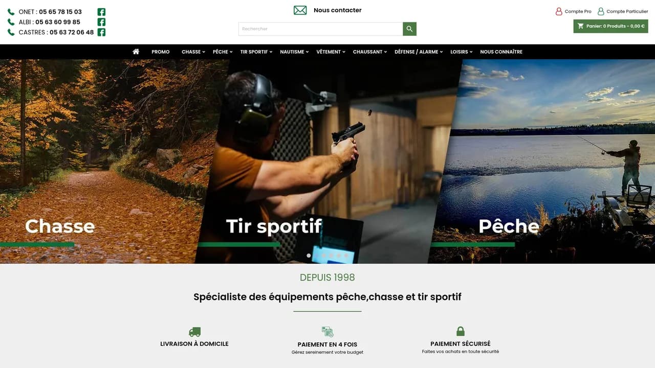 Aperçu du site Magasin Bernad Chasse Pêche