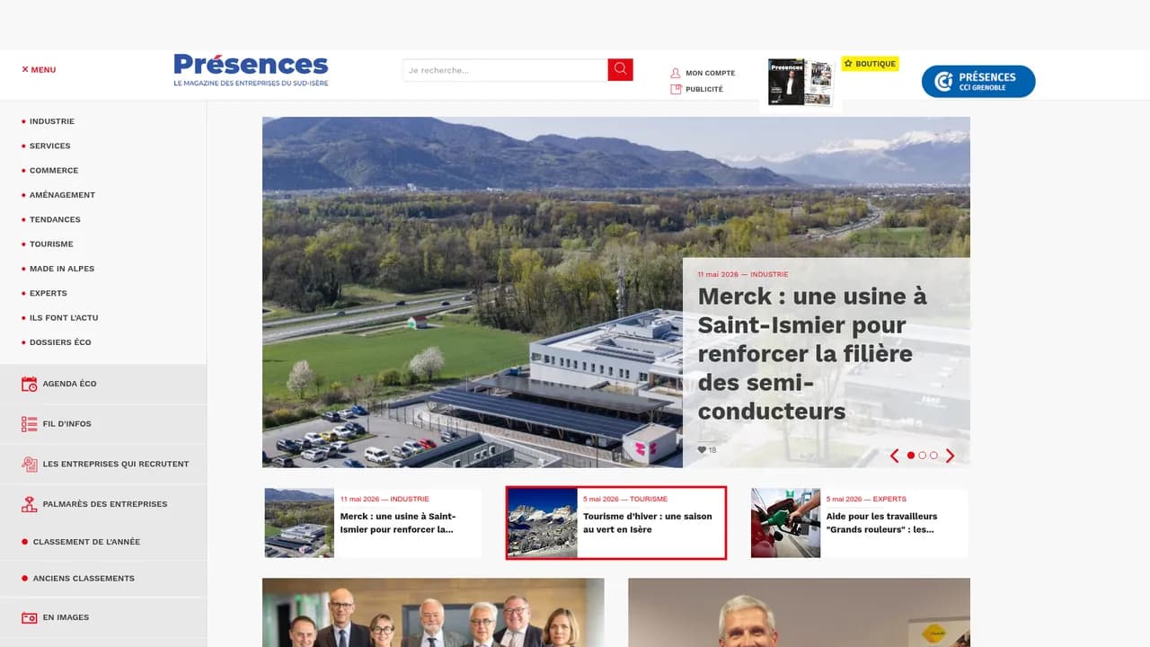 Aperçu du site Magazine Présences Grenoble