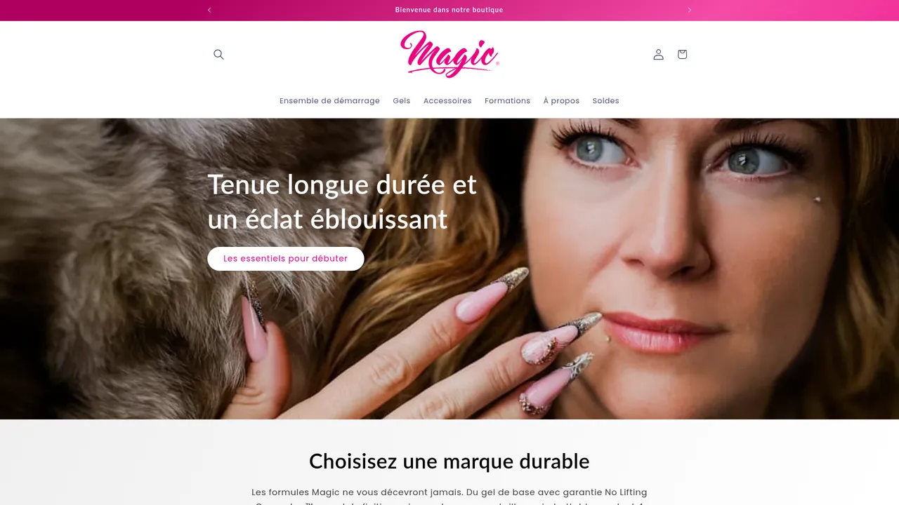 Aperçu du site Magic Gel Québec