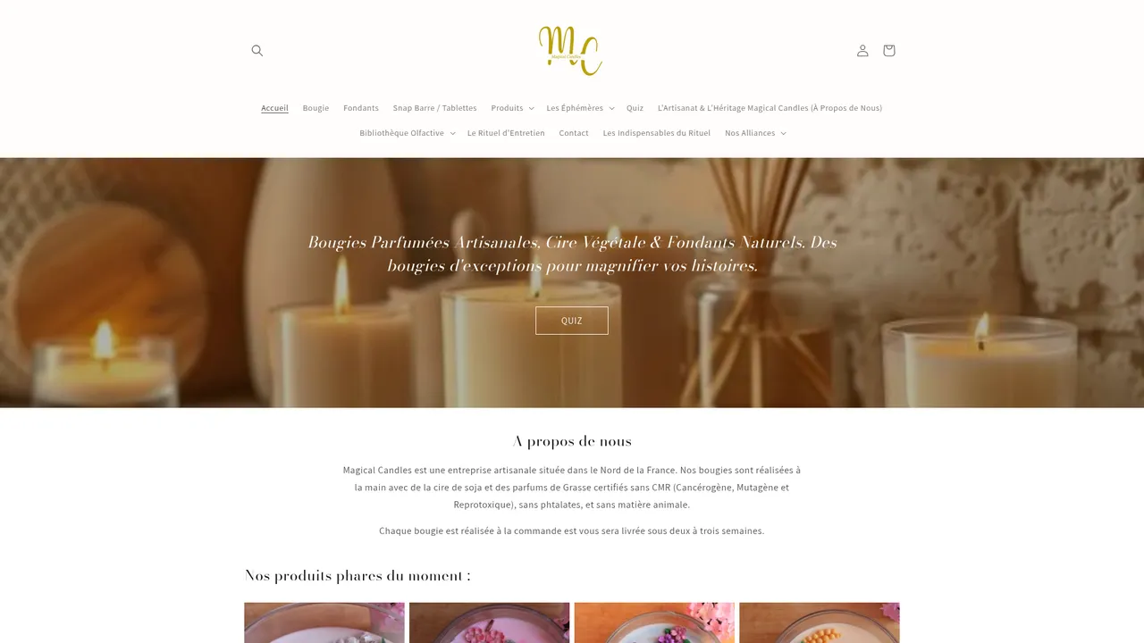 Aperçu du site magical-candles-fr