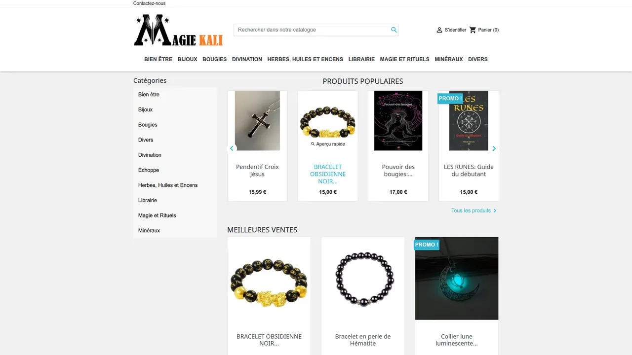 Aperçu du site Magie Kali