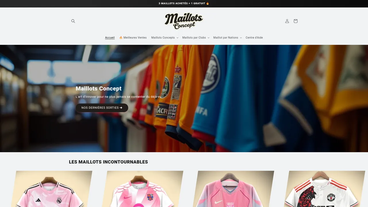 Screenshot de Maillots-Concept.fr