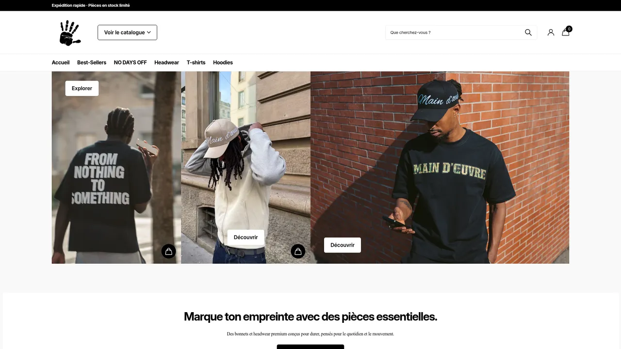 Aperçu du site Main d'oeuvre
