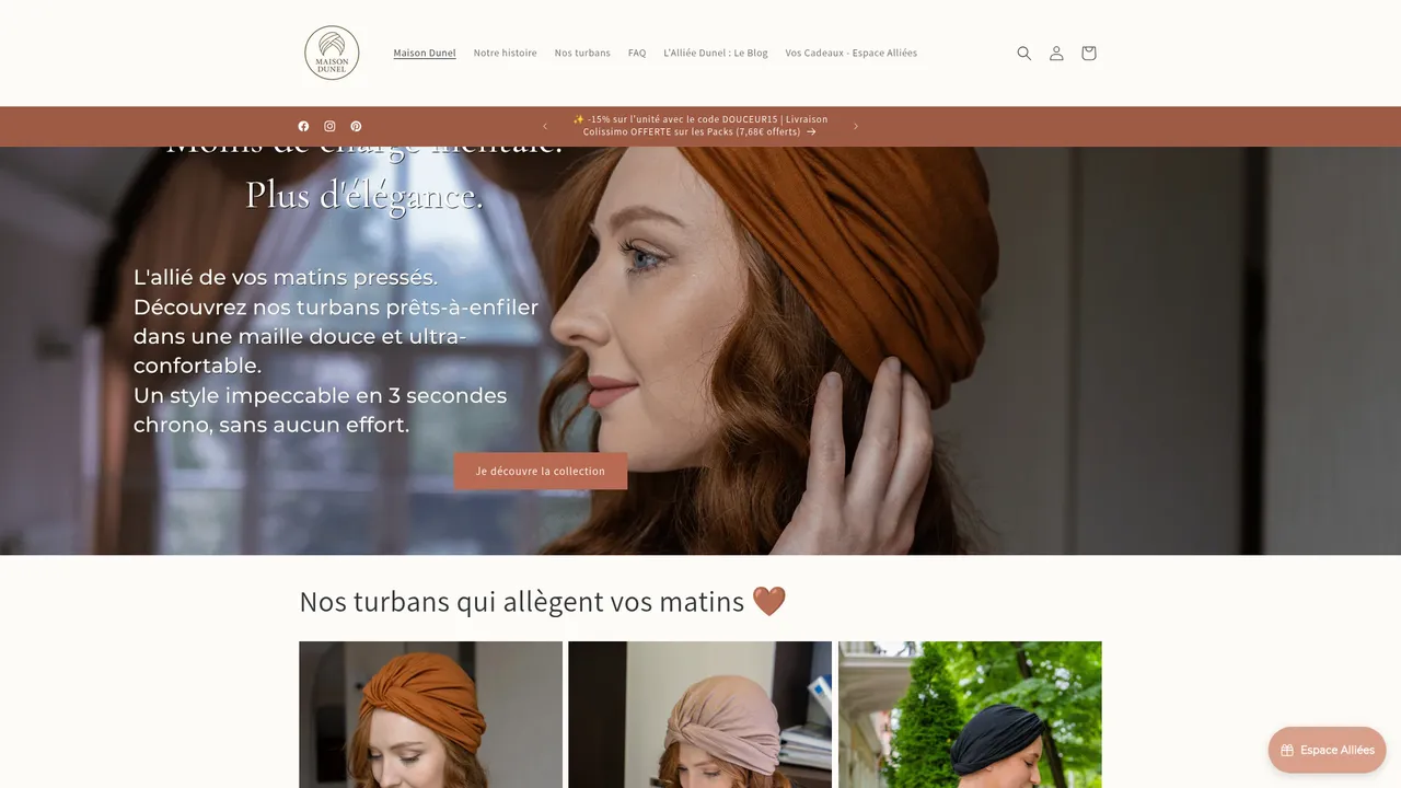 Screenshot de maisondunel.com