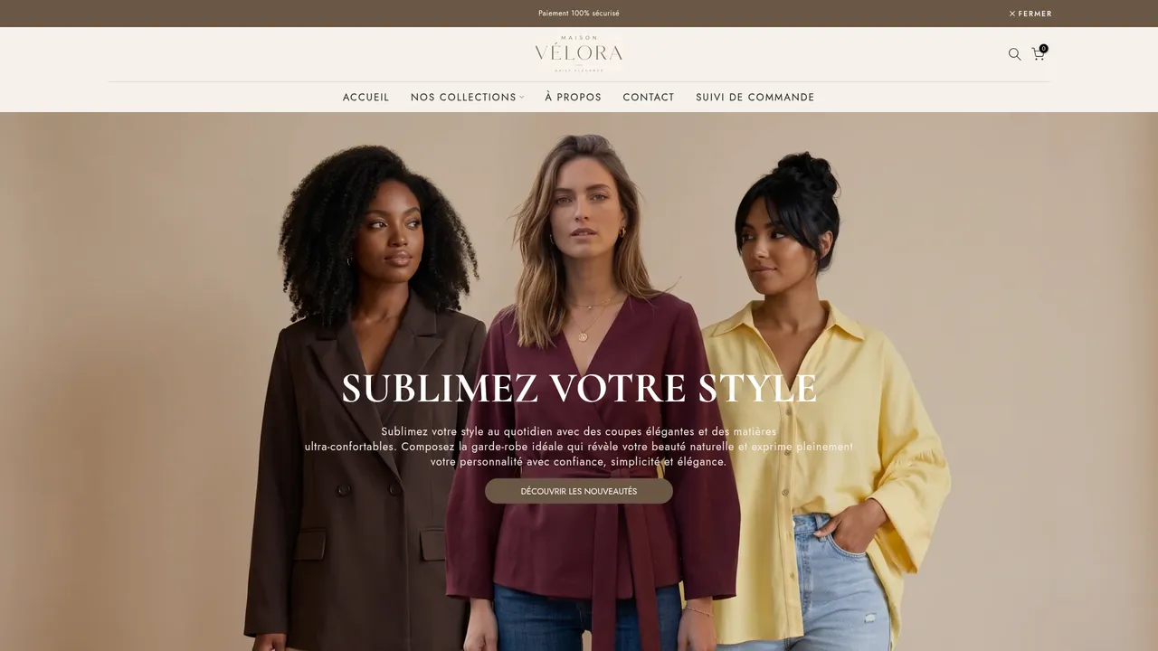 Screenshot de maisonvelora.store