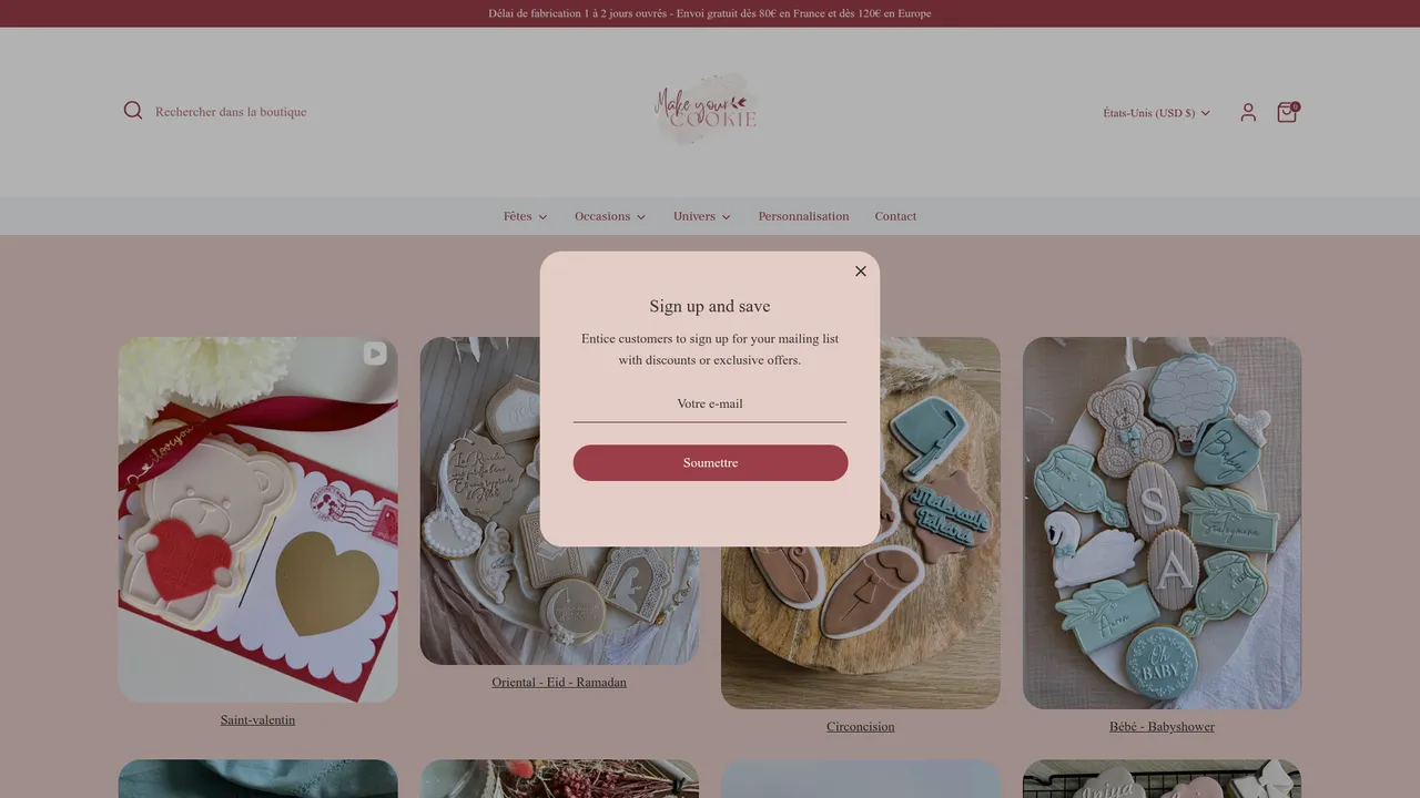 Aperçu du site make-yourcookie.com