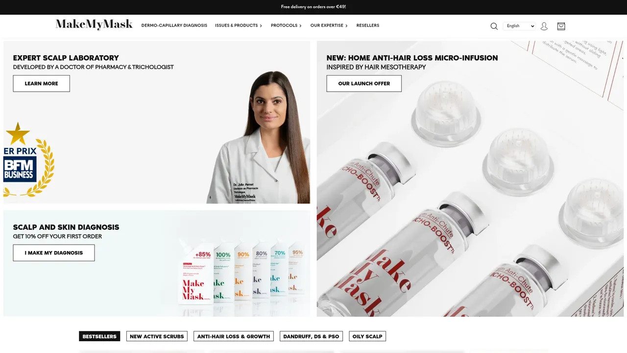 Aperçu du site MakeMyMask
