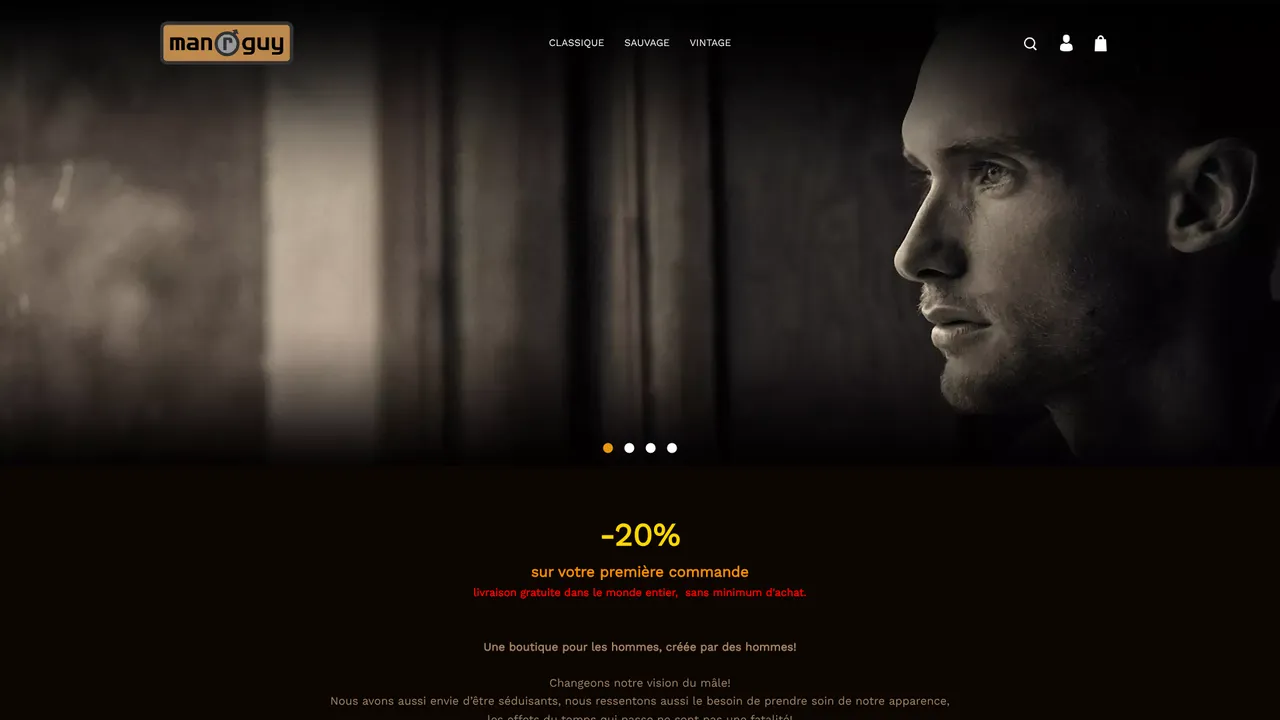 Aperçu du site Man or Guy : boutique pour les hommes