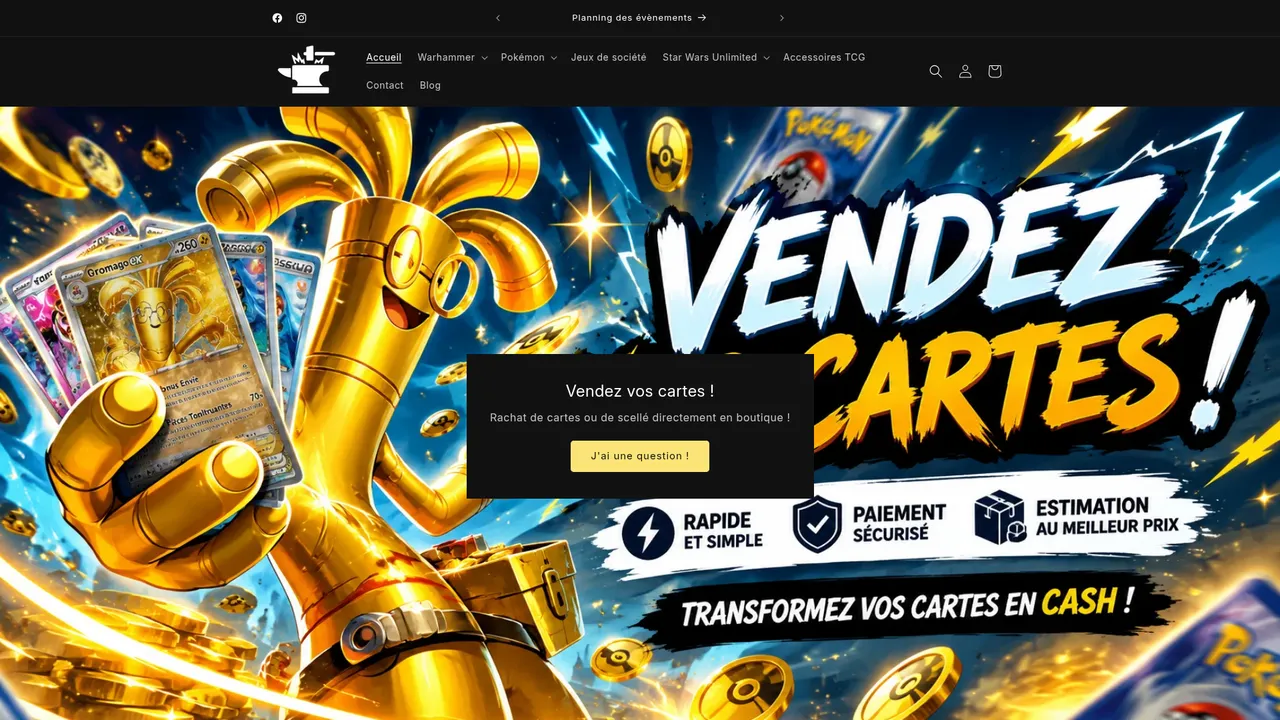 Screenshot de manaforge.fr