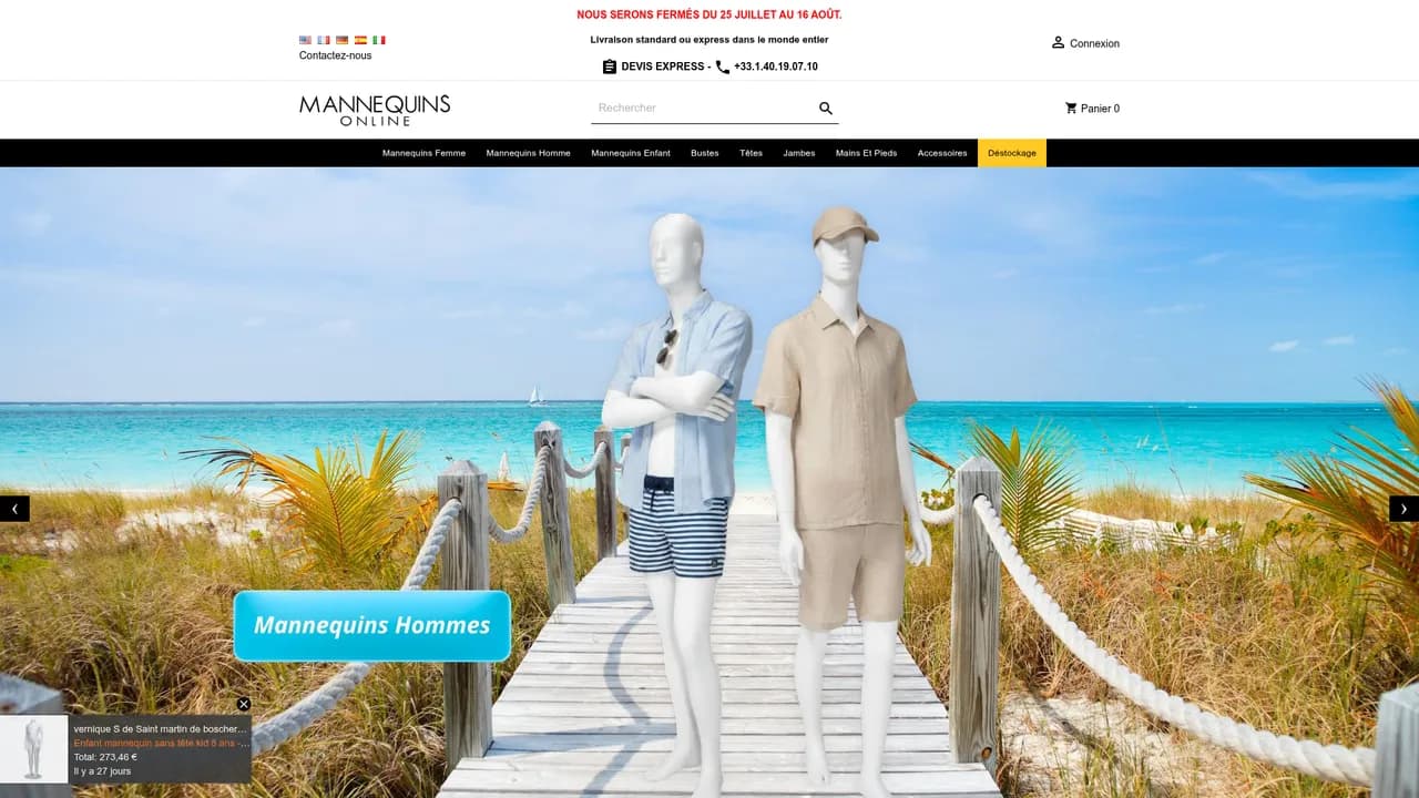 Screenshot de mannequins online