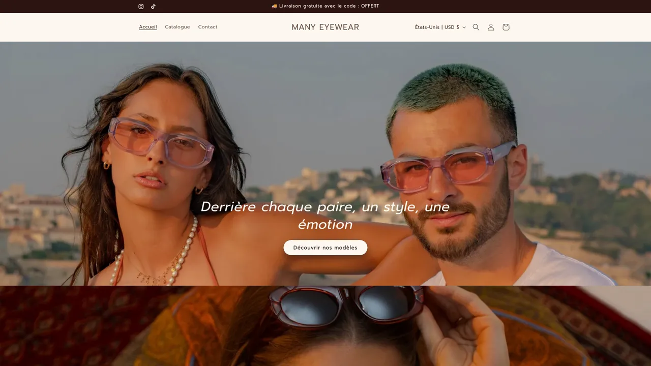 Screenshot de MANY EYEWEAR