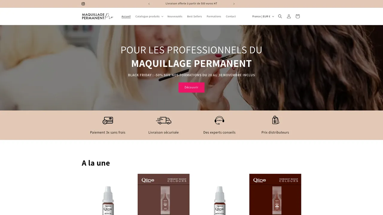 Screenshot de Maquillage permanent - Equipement et formations pour professionnels