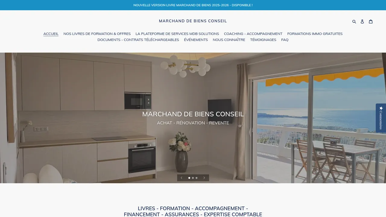 Screenshot de marchanddebiensconseil.com
