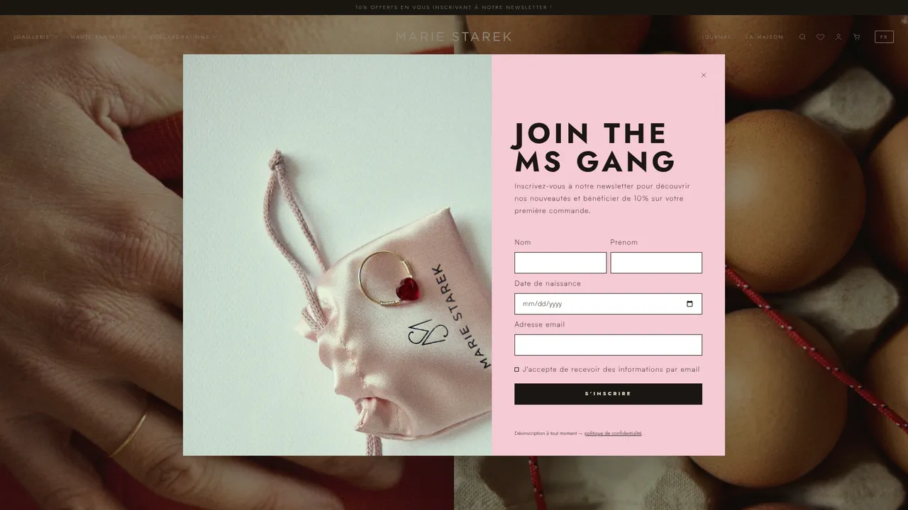 Screenshot de mariestarek.com