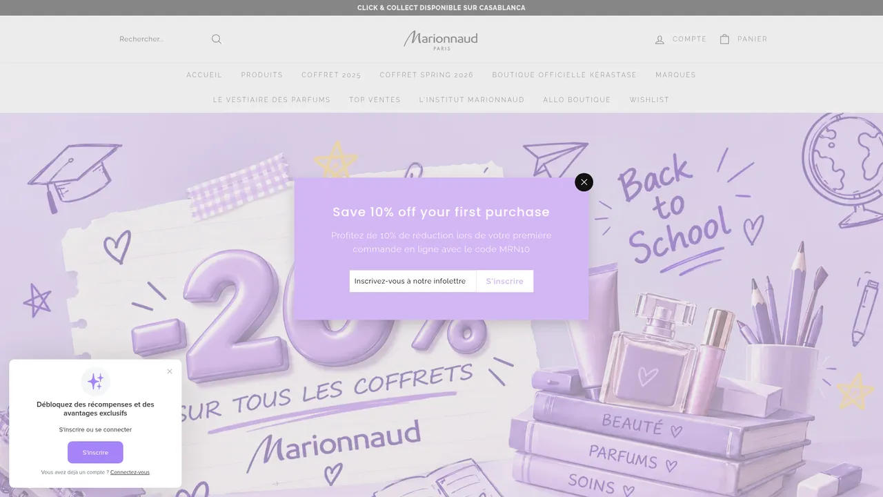 Screenshot de marionnaud.ma