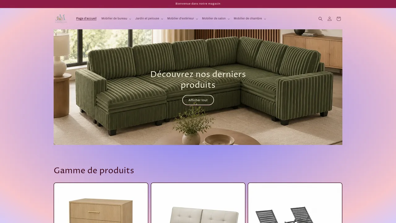 Screenshot de Marloweand – Solutions mobilier pour intérieur et extérieur