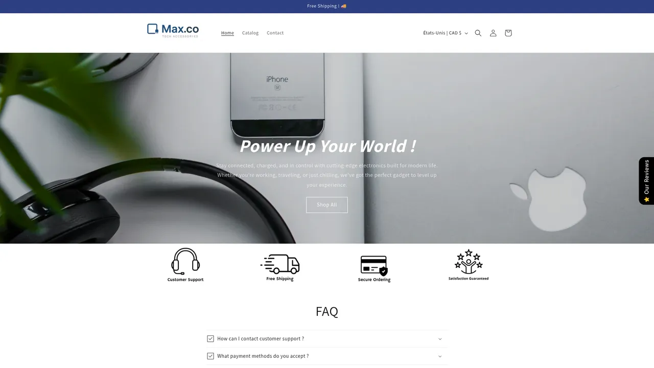 Aperçu du site Max.co