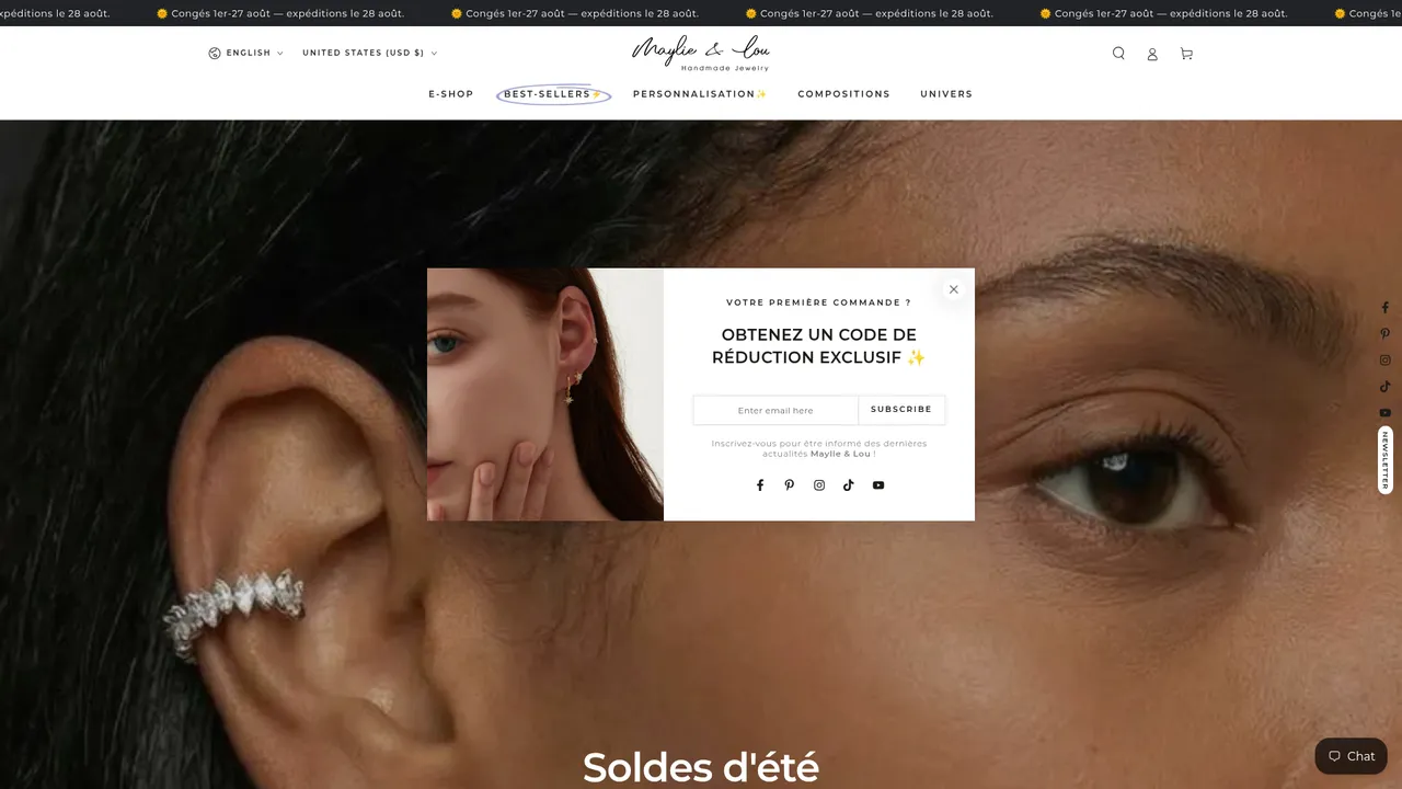 Screenshot de maylie-lou.com