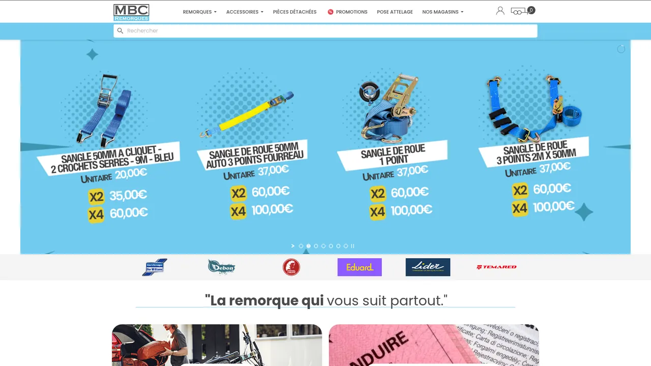 Aperçu du site MBC Remorques