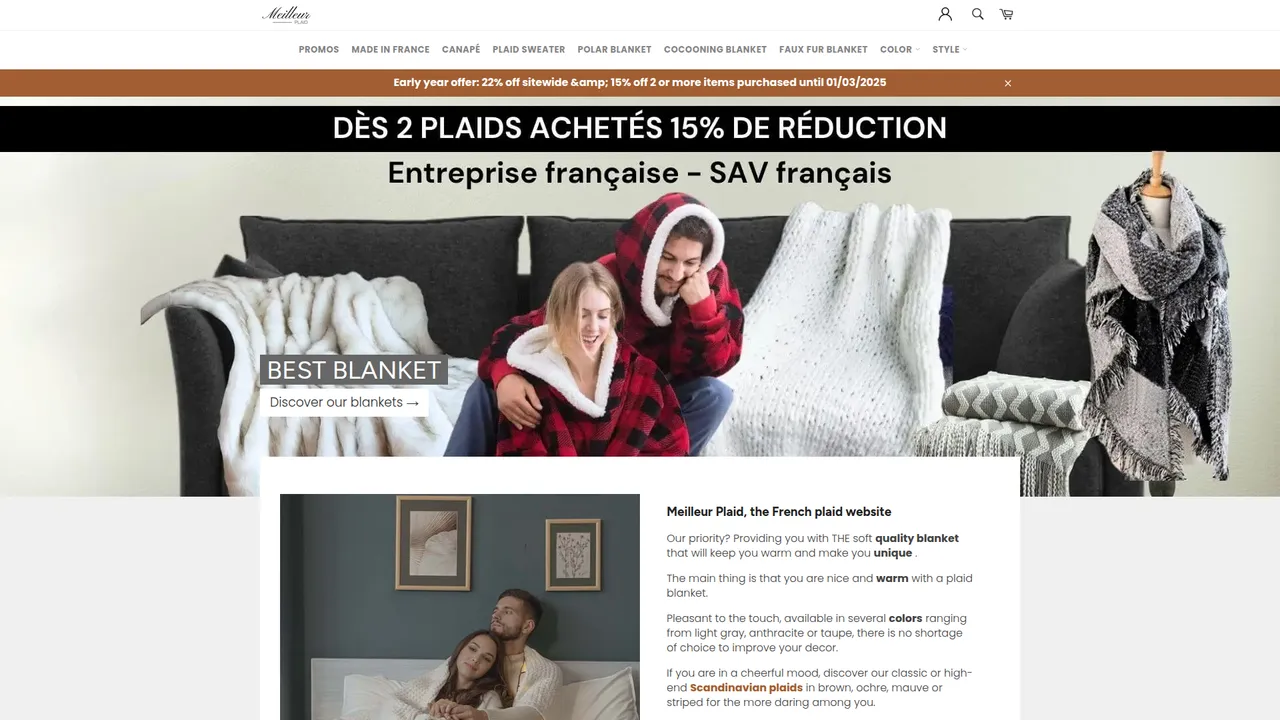 Aperçu du site Meilleur Plaid