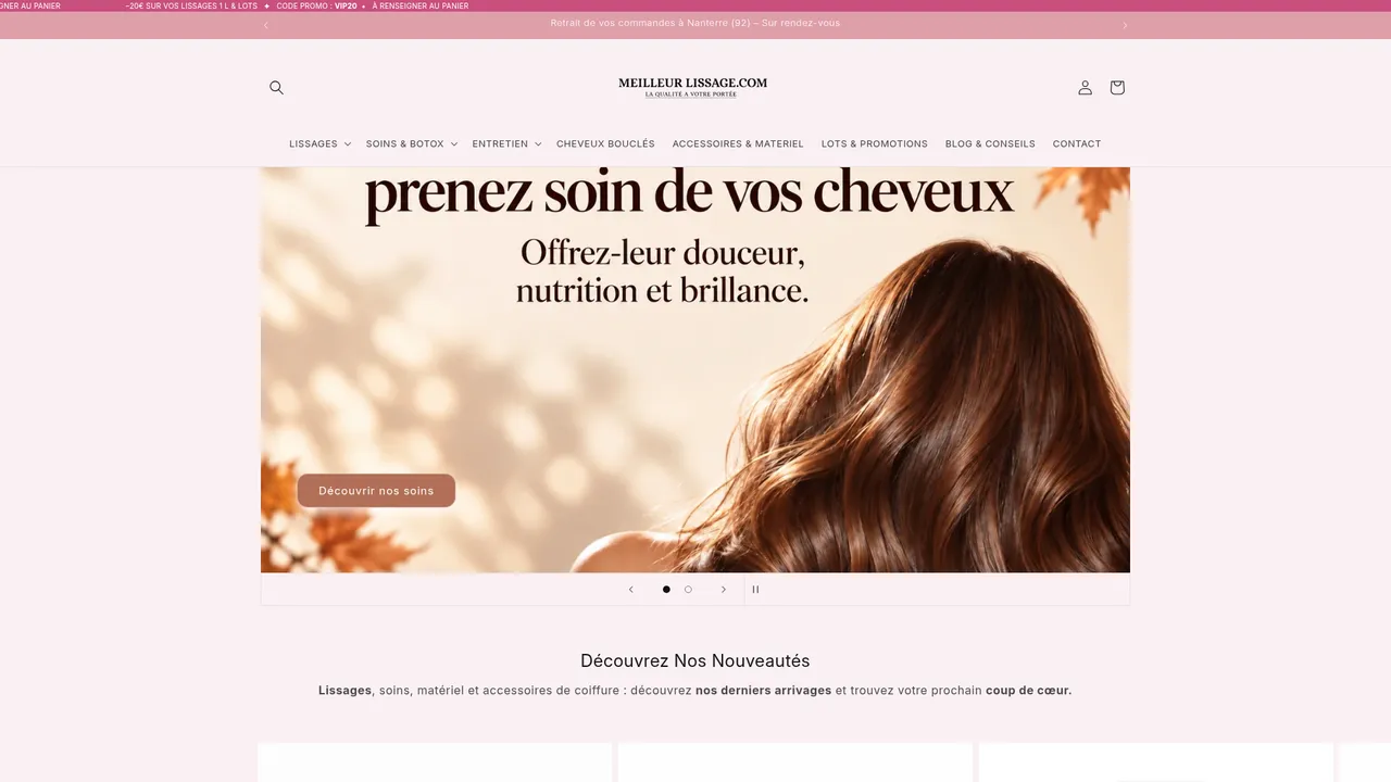 Screenshot de meilleurlissage.com
