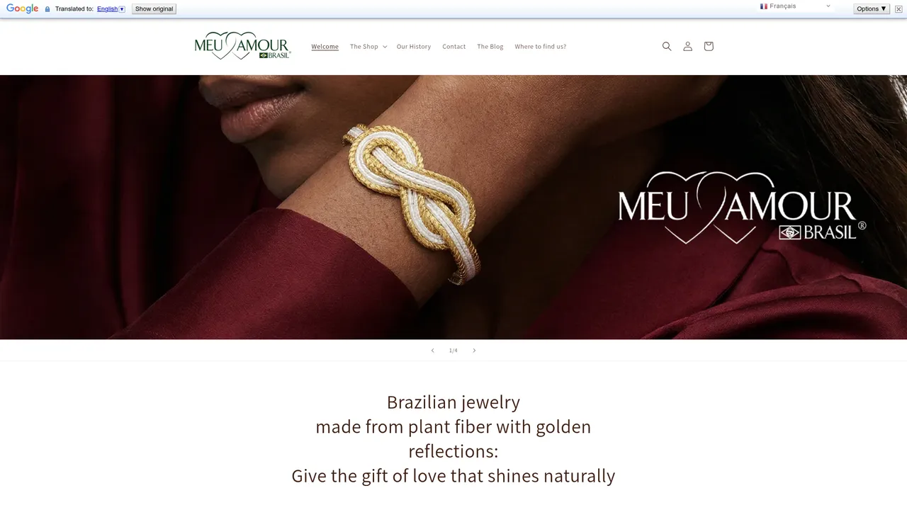 Screenshot de MeuAmour®Brasil — Bijoux artisanaux du Brésil