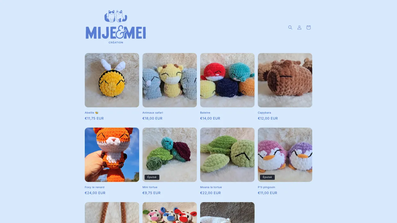 Aperçu du site Mije et Meï création