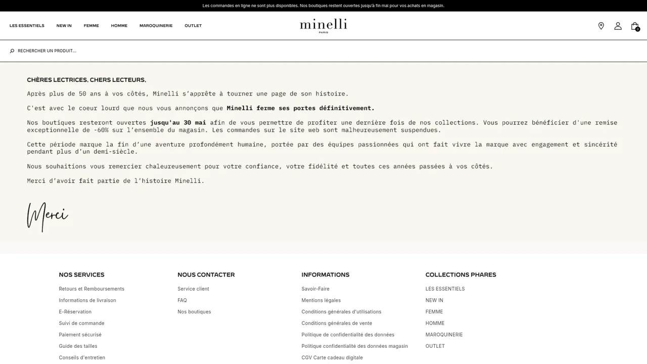 Screenshot de minelli.fr