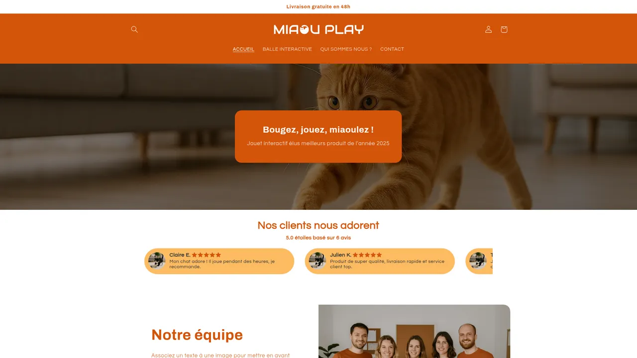 Aperçu du site MIOU PLAY