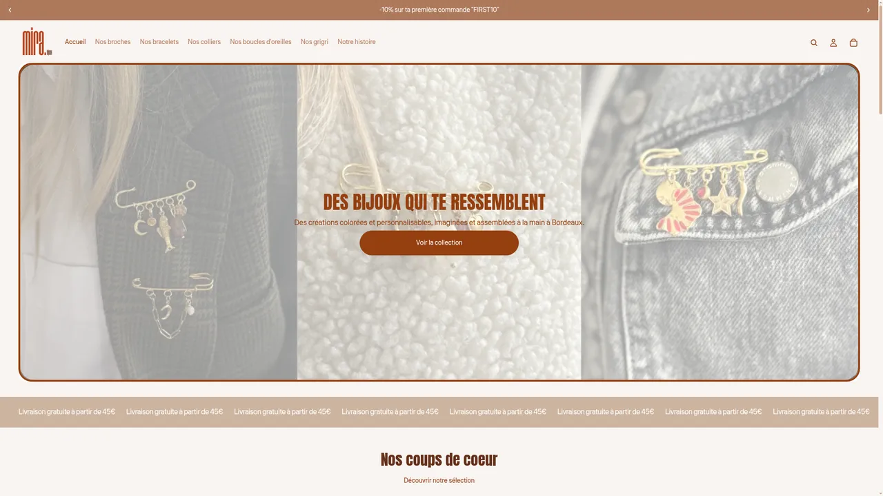 Aperçu du site Mira